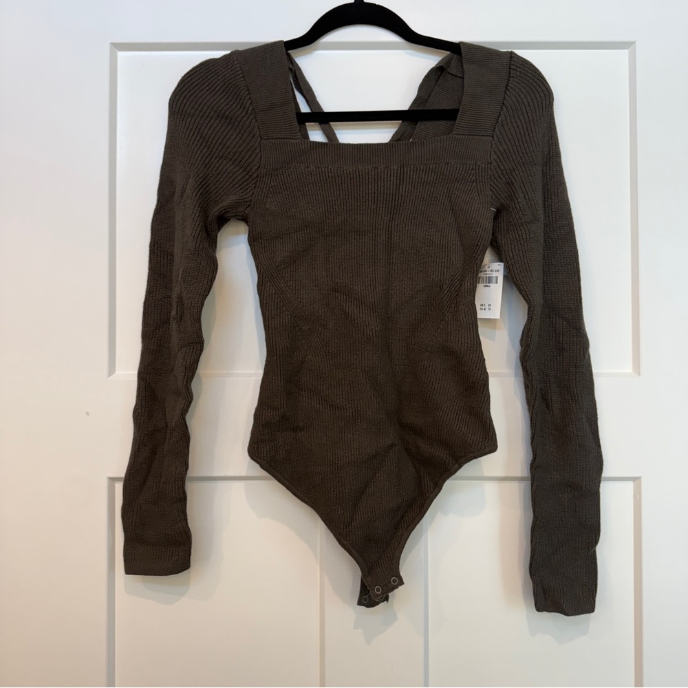 Abercrombie & Fitch Olive Green Knit Sweater Bodysuit